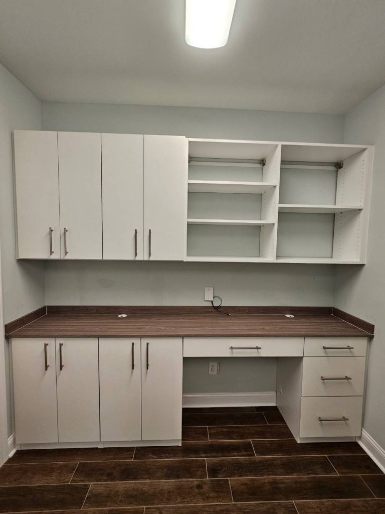 Desk with Cabinets and Shelves min