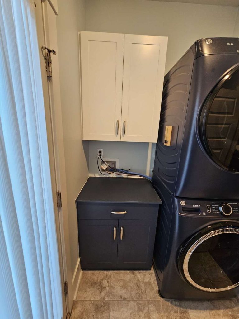 Mysterious Blue Lower and Shaker upper Cabinets