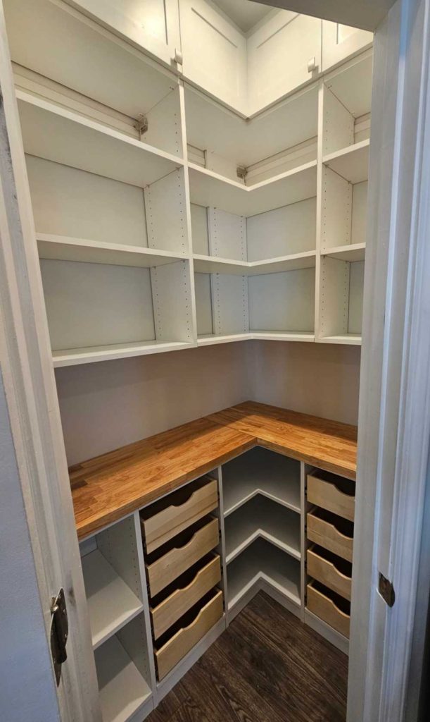 Pull out Drawers and Butcher Block to the ceiling